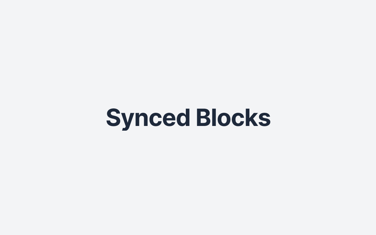 Synced Blocks