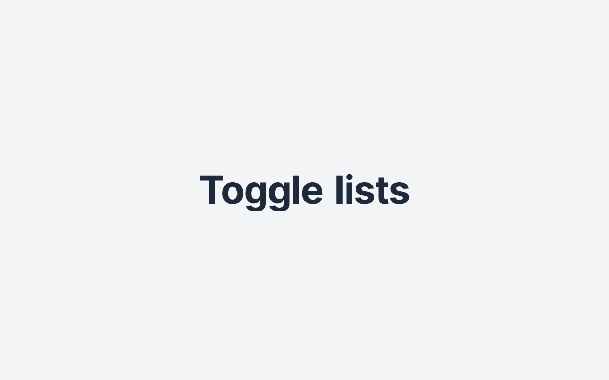 Toggle lists