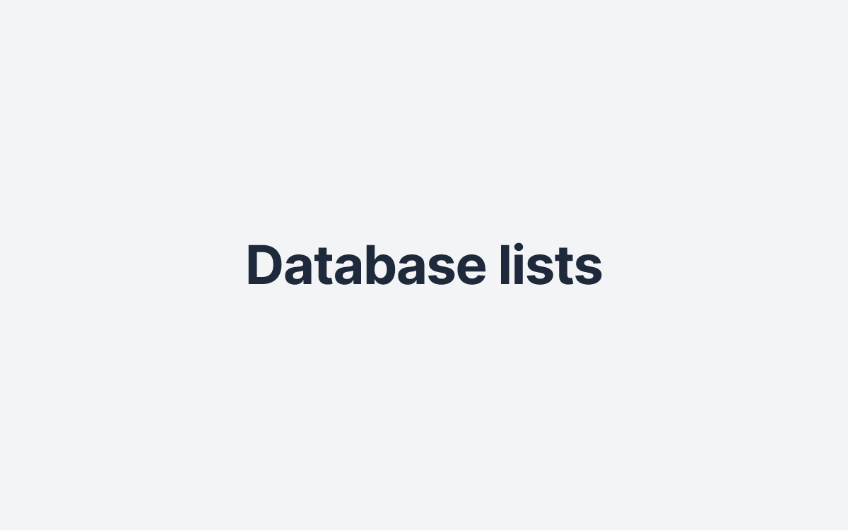 Database lists