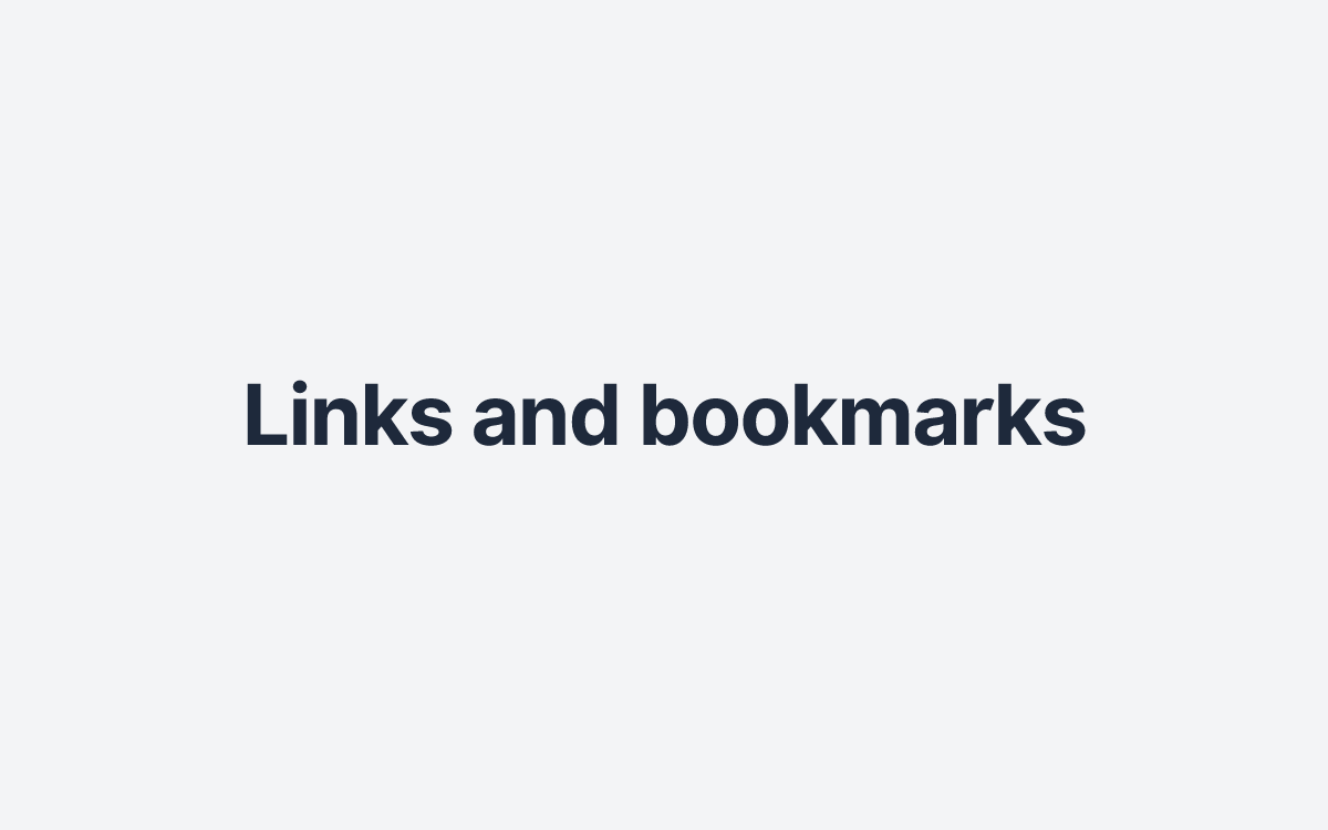 Links and bookmarks